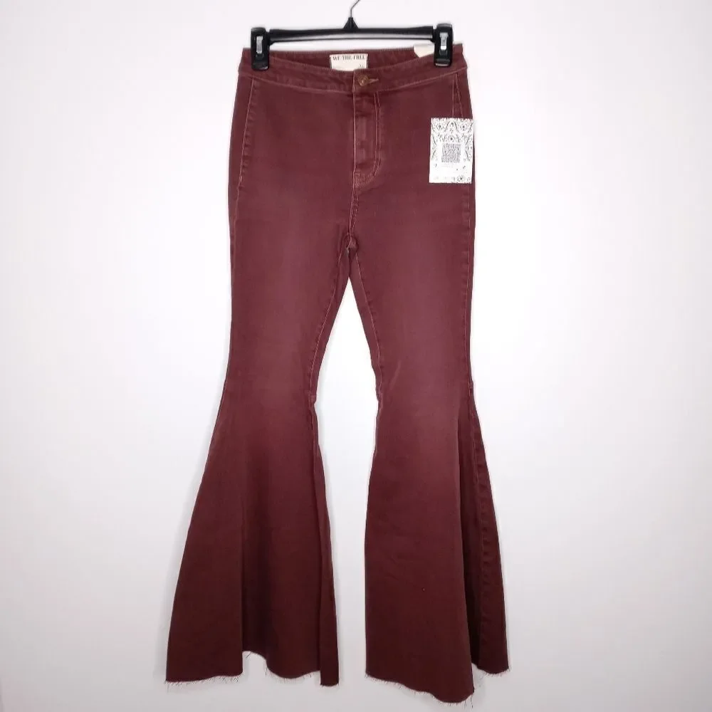 Free People Just Fliat On Flare spicy red jeans size 26